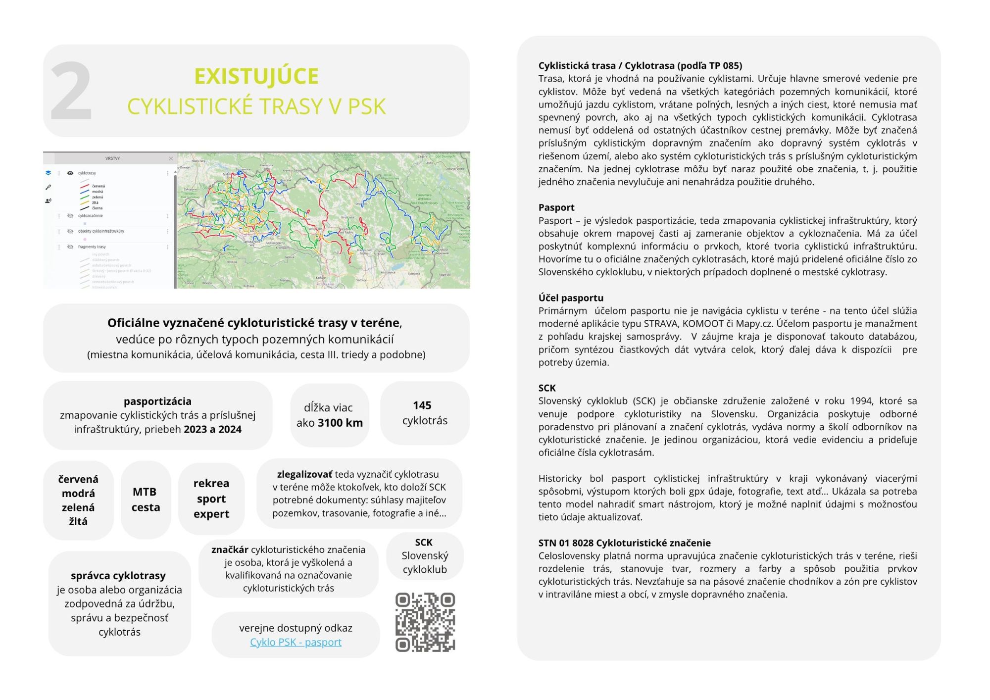 existujúce cyklistické trasy v psk